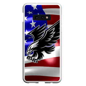 Чехол для Samsung S10E с принтом Флаг США с орлом в Екатеринбурге, Силикон | Область печати: задняя сторона чехла, без боковых панелей | usa | америка | белоголовый | герб | государство | доллар | дядя сэм | звездно полосатый флаг | лысый | нато | оон | орел | птица | свобода | символ | соединённые штаты америки | страна | сша | штат