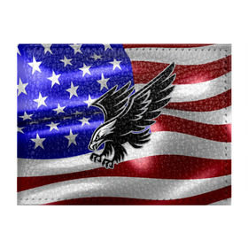 Обложка для студенческого билета с принтом Флаг США с орлом в Екатеринбурге, натуральная кожа | Размер: 11*8 см; Печать на всей внешней стороне | usa | америка | белоголовый | герб | государство | доллар | дядя сэм | звездно полосатый флаг | лысый | нато | оон | орел | птица | свобода | символ | соединённые штаты америки | страна | сша | штат