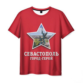 Мужская футболка 3D с принтом Севастополь город-герой в Екатеринбурге, 100% полиэфир | прямой крой, круглый вырез горловины, длина до линии бедер | Тематика изображения на принте: 