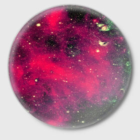 Значок с принтом Розовый космос в Екатеринбурге,  металл | круглая форма, металлическая застежка в виде булавки | nebula | space | star | вселенная | звезды | земля | космический | космос | планеты | плеяды | пространство | созвездие