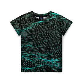 Детская футболка 3D с принтом Звуковые волны в Екатеринбурге, 100% гипоаллергенный полиэфир | прямой крой, круглый вырез горловины, длина до линии бедер, чуть спущенное плечо, ткань немного тянется | 