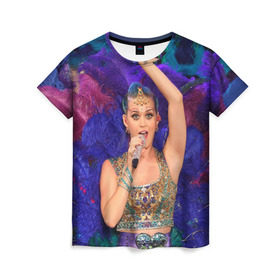 Женская футболка 3D с принтом Colour в Екатеринбурге, 100% полиэфир ( синтетическое хлопкоподобное полотно) | прямой крой, круглый вырез горловины, длина до линии бедер | Тематика изображения на принте: katy perry | кэти перри