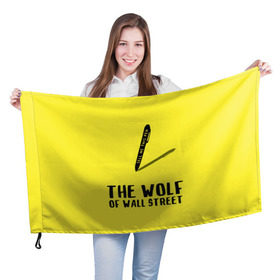 Флаг 3D с принтом Волк с Уолл Стрит в Екатеринбурге, 100% полиэстер | плотность ткани — 95 г/м2, размер — 67 х 109 см. Принт наносится с одной стороны | the wolf of wall street | волк с уолл стрит | леонардо дикаприо | мартин скорсезе | продай мне эту ручку