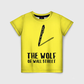 Детская футболка 3D с принтом Волк с Уолл Стрит в Екатеринбурге, 100% гипоаллергенный полиэфир | прямой крой, круглый вырез горловины, длина до линии бедер, чуть спущенное плечо, ткань немного тянется | the wolf of wall street | волк с уолл стрит | леонардо дикаприо | мартин скорсезе | продай мне эту ручку