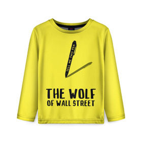 Детский лонгслив 3D с принтом Волк с Уолл Стрит в Екатеринбурге, 100% полиэстер | длинные рукава, круглый вырез горловины, полуприлегающий силуэт
 | the wolf of wall street | волк с уолл стрит | леонардо дикаприо | мартин скорсезе | продай мне эту ручку