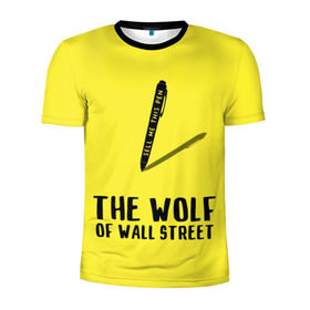 Мужская футболка 3D спортивная с принтом Волк с Уолл Стрит в Екатеринбурге, 100% полиэстер с улучшенными характеристиками | приталенный силуэт, круглая горловина, широкие плечи, сужается к линии бедра | the wolf of wall street | волк с уолл стрит | леонардо дикаприо | мартин скорсезе | продай мне эту ручку