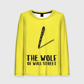 Женский лонгслив 3D с принтом Волк с Уолл Стрит в Екатеринбурге, 100% полиэстер | длинные рукава, круглый вырез горловины, полуприлегающий силуэт | the wolf of wall street | волк с уолл стрит | леонардо дикаприо | мартин скорсезе | продай мне эту ручку