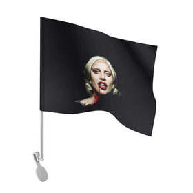 Флаг для автомобиля с принтом Леди Гага в Екатеринбурге, 100% полиэстер | Размер: 30*21 см | lady gaga | леди гага