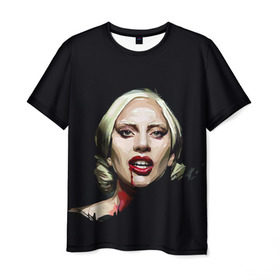 Мужская футболка 3D с принтом Леди Гага в Екатеринбурге, 100% полиэфир | прямой крой, круглый вырез горловины, длина до линии бедер | lady gaga | леди гага