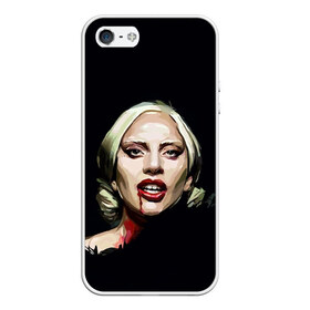 Чехол для iPhone 5/5S матовый с принтом Леди Гага в Екатеринбурге, Силикон | Область печати: задняя сторона чехла, без боковых панелей | Тематика изображения на принте: lady gaga | леди гага