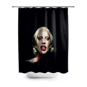 Штора 3D для ванной с принтом Леди Гага в Екатеринбурге, 100% полиэстер | плотность материала — 100 г/м2. Стандартный размер — 146 см х 180 см. По верхнему краю — пластиковые люверсы для креплений. В комплекте 10 пластиковых колец | lady gaga | леди гага