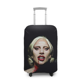 Чехол для чемодана 3D с принтом Леди Гага в Екатеринбурге, 86% полиэфир, 14% спандекс | двустороннее нанесение принта, прорези для ручек и колес | Тематика изображения на принте: lady gaga | леди гага