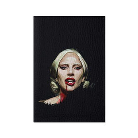 Обложка для паспорта матовая кожа с принтом Леди Гага в Екатеринбурге, натуральная матовая кожа | размер 19,3 х 13,7 см; прозрачные пластиковые крепления | Тематика изображения на принте: lady gaga | леди гага