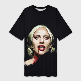 Платье-футболка 3D с принтом Леди Гага в Екатеринбурге,  |  | lady gaga | леди гага
