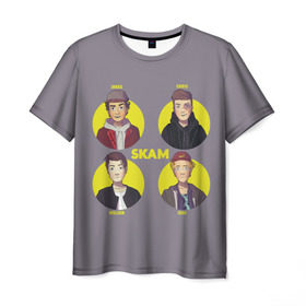 Мужская футболка 3D с принтом Сериал SKAM в Екатеринбурге, 100% полиэфир | прямой крой, круглый вырез горловины, длина до линии бедер | skam | скам | стыд