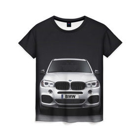 Женская футболка 3D с принтом BMW X5 в Екатеринбурге, 100% полиэфир ( синтетическое хлопкоподобное полотно) | прямой крой, круглый вырез горловины, длина до линии бедер | bmw | x3 x4 x5 x6 x7 x8 | авто | автомобиль | блатная | бмв | бумер | бэха | иномарка | концерн | красивая | крутая | марка немецкая | машина | пацанский таз | прикольная | тачила | тачка