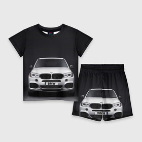 Детский костюм с шортами 3D с принтом BMW X5 в Екатеринбурге,  |  | bmw | x3 x4 x5 x6 x7 x8 | авто | автомобиль | блатная | бмв | бумер | бэха | иномарка | концерн | красивая | крутая | марка немецкая | машина | пацанский таз | прикольная | тачила | тачка