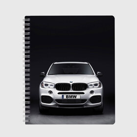 Тетрадь с принтом BMW X5 в Екатеринбурге, 100% бумага | 48 листов, плотность листов — 60 г/м2, плотность картонной обложки — 250 г/м2. Листы скреплены сбоку удобной пружинной спиралью. Уголки страниц и обложки скругленные. Цвет линий — светло-серый
 | Тематика изображения на принте: bmw | x3 x4 x5 x6 x7 x8 | авто | автомобиль | блатная | бмв | бумер | бэха | иномарка | концерн | красивая | крутая | марка немецкая | машина | пацанский таз | прикольная | тачила | тачка