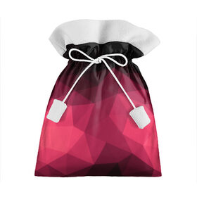 Подарочный 3D мешок с принтом Розовая абстракция в Екатеринбурге, 100% полиэстер | Размер: 29*39 см | Тематика изображения на принте: геометрия | полигоны | розовый | треугольники