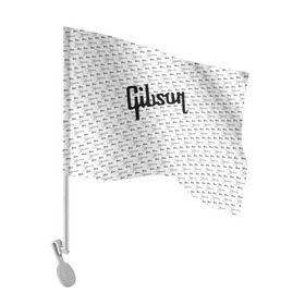 Флаг для автомобиля с принтом Gibson в Екатеринбурге, 100% полиэстер | Размер: 30*21 см | fender | gibson | guitar | ibanez | music | rock | гитара | музыка | рок