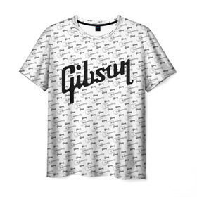 Мужская футболка 3D с принтом Gibson в Екатеринбурге, 100% полиэфир | прямой крой, круглый вырез горловины, длина до линии бедер | Тематика изображения на принте: fender | gibson | guitar | ibanez | music | rock | гитара | музыка | рок