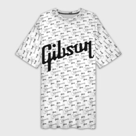 Платье-футболка 3D с принтом Gibson в Екатеринбурге,  |  | fender | gibson | guitar | ibanez | music | rock | гитара | музыка | рок