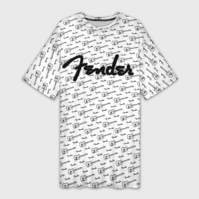Платье-футболка 3D с принтом Fender в Екатеринбурге,  |  | fender | gibson | guitar | ibanez | music | rock | гитара | музыка | рок