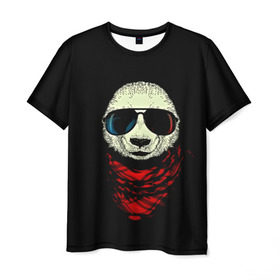 Мужская футболка 3D с принтом Панда Хипстер в Екатеринбурге, 100% полиэфир | прямой крой, круглый вырез горловины, длина до линии бедер | 3d | бандана | животные | медвежата | очки | панда хипстер | прикольные | стильные
