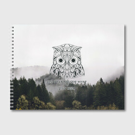 Альбом для рисования с принтом Twin Peaks в Екатеринбурге, 100% бумага
 | матовая бумага, плотность 200 мг. | twin peaks твин пикс | девид линч | лес | лора палмер | сова | туман