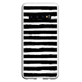 Чехол для Samsung Galaxy S10 с принтом Тельняшка в Екатеринбурге, Силикон | Область печати: задняя сторона чехла, без боковых панелей | геометрия | зебра | линии | полосы | тельняшка | узор | черно белый