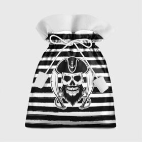 Подарочный 3D мешок с принтом Тельняшка в Екатеринбурге, 100% полиэстер | Размер: 29*39 см | Тематика изображения на принте: геометрия | линии | море | океан | оружие | пират | полосы | тельняшка | череп | черно белый | шляпа | якорь