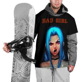 Накидка на куртку 3D с принтом Bad Girl в Екатеринбурге, 100% полиэстер |  | 3d | girl | девушка | прикольные | рок | синие волосы | скандалистка | эмо