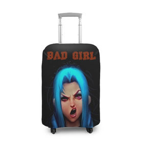 Чехол для чемодана 3D с принтом Bad Girl в Екатеринбурге, 86% полиэфир, 14% спандекс | двустороннее нанесение принта, прорези для ручек и колес | 3d | girl | девушка | прикольные | рок | синие волосы | скандалистка | эмо