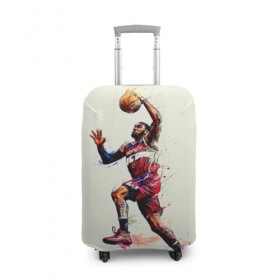 Чехол для чемодана 3D с принтом John Wall в Екатеринбурге, 86% полиэфир, 14% спандекс | двустороннее нанесение принта, прорези для ручек и колес | john wall | nba | sport | washington | wizards | арт | баскетбол | баскетболист | джон уолл | игрок | картинка | краски | прикольные | рисунок | спорт | цветные | яркие