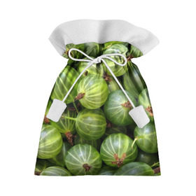 Подарочный 3D мешок с принтом Крыжовник в Екатеринбурге, 100% полиэстер | Размер: 29*39 см | еда | зеленый | крыжовник | растения | текстура | фрукты | ягоды