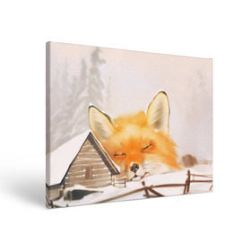 Холст прямоугольный с принтом Сон в Екатеринбурге, 100% ПВХ |  | fox | red | лиса | лисенок | рыжая