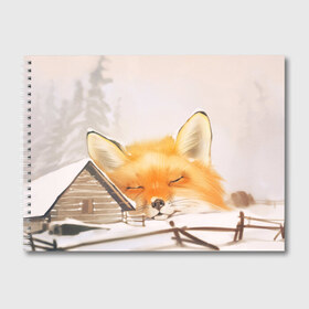 Альбом для рисования с принтом Сон в Екатеринбурге, 100% бумага
 | матовая бумага, плотность 200 мг. | fox | red | лиса | лисенок | рыжая