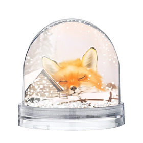 Снежный шар с принтом Сон в Екатеринбурге, Пластик | Изображение внутри шара печатается на глянцевой фотобумаге с двух сторон | fox | red | лиса | лисенок | рыжая