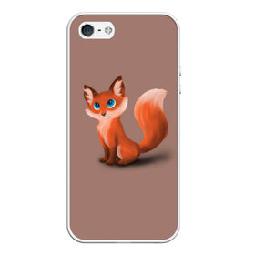 Чехол для iPhone 5/5S матовый с принтом Paint в Екатеринбурге, Силикон | Область печати: задняя сторона чехла, без боковых панелей | fox | red | лиса | лисенок | рыжая