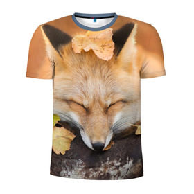 Мужская футболка 3D спортивная с принтом Соня в Екатеринбурге, 100% полиэстер с улучшенными характеристиками | приталенный силуэт, круглая горловина, широкие плечи, сужается к линии бедра | fox | red | лиса | лисенок | рыжая
