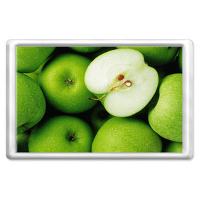 Магнит 45*70 с принтом Зеленые яблоки в Екатеринбурге, Пластик | Размер: 78*52 мм; Размер печати: 70*45 | еда | зеленый | фрукты | яблоко