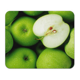 Коврик прямоугольный с принтом Зеленые яблоки в Екатеринбурге, натуральный каучук | размер 230 х 185 мм; запечатка лицевой стороны | еда | зеленый | фрукты | яблоко