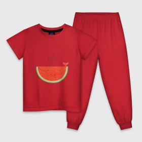 Детская пижама хлопок с принтом Кит Арбуз в Екатеринбурге, 100% хлопок |  брюки и футболка прямого кроя, без карманов, на брюках мягкая резинка на поясе и по низу штанин
 | арбуз | иллюзия | кит | лето | море | океан | принт | рыба | семечки | фонтан | фрукты | ягоды