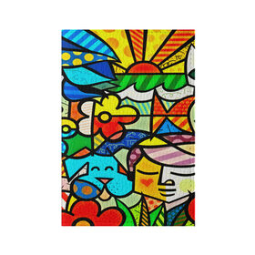 Обложка для паспорта матовая кожа с принтом Картинка-мозаика в Екатеринбурге, натуральная матовая кожа | размер 19,3 х 13,7 см; прозрачные пластиковые крепления | Тематика изображения на принте: 3d | другие | животные | кот | мозаика | насекомые | прикольные | птицы | собака | солнце | текстуры | узор | цветные | цветы | яркие