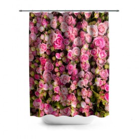 Штора 3D для ванной с принтом Розовый рай в Екатеринбурге, 100% полиэстер | плотность материала — 100 г/м2. Стандартный размер — 146 см х 180 см. По верхнему краю — пластиковые люверсы для креплений. В комплекте 10 пластиковых колец | бутон | лепестки | роза | розовый | розочка | цветок | цветы