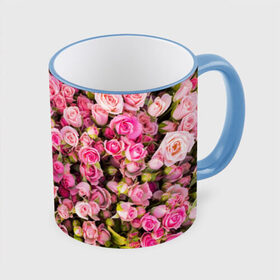 Кружка 3D с принтом Розовый рай в Екатеринбурге, керамика | ёмкость 330 мл | бутон | лепестки | роза | розовый | розочка | цветок | цветы