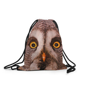 Рюкзак-мешок 3D с принтом Кофе в Екатеринбурге, 100% полиэстер | плотность ткани — 200 г/м2, размер — 35 х 45 см; лямки — толстые шнурки, застежка на шнуровке, без карманов и подкладки | Тематика изображения на принте: owl | мудрость | птица | сова | филин