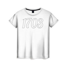 Женская футболка 3D с принтом 1703 в Екатеринбурге, 100% полиэфир ( синтетическое хлопкоподобное полотно) | прямой крой, круглый вырез горловины, длина до линии бедер | 1703 | бар 1703 | версус | питер | санкт петербург