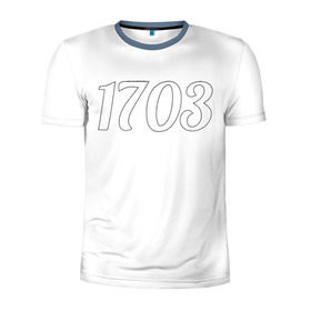 Мужская футболка 3D спортивная с принтом 1703 в Екатеринбурге, 100% полиэстер с улучшенными характеристиками | приталенный силуэт, круглая горловина, широкие плечи, сужается к линии бедра | 1703 | бар 1703 | версус | питер | санкт петербург