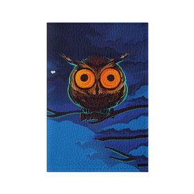 Обложка для паспорта матовая кожа с принтом Глаза в Екатеринбурге, натуральная матовая кожа | размер 19,3 х 13,7 см; прозрачные пластиковые крепления | owl | мудрость | птица | сова | филин